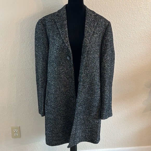Men’s Reiss Medium Length Wool Blend Coat With Side Pockets - Picture 13 of 16